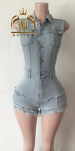 Load image into Gallery viewer, Blue Jean Romper
