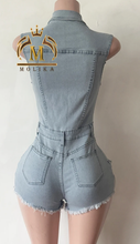 Load image into Gallery viewer, Blue Jean Romper
